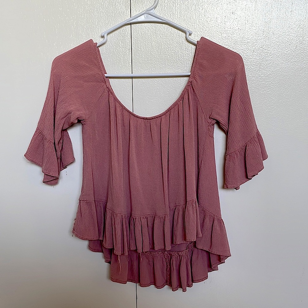 Off the Shoulder Pink Blouse